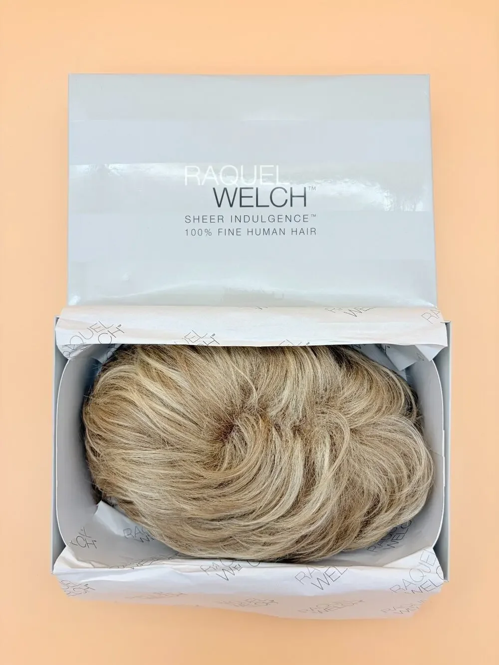Raquel Welch Human Hair Hairpiece Topper Blonde Sheer Indulgence w Box